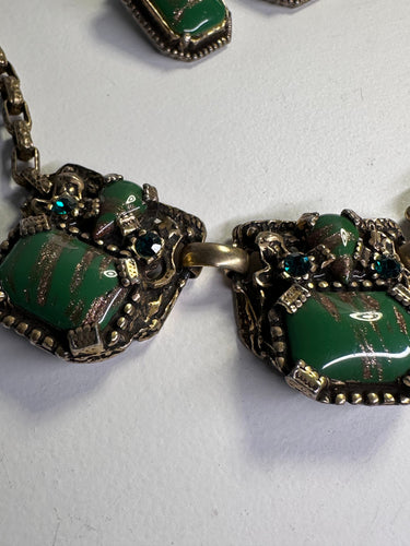 1940s Green Glass and Rhinestone Set Bloomers and Frocks